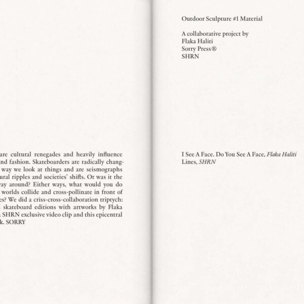 SHRN - Sorry Press x Flaka Haliti x SHRN "Outdoor Sculpture Material #1 Flip Book"
