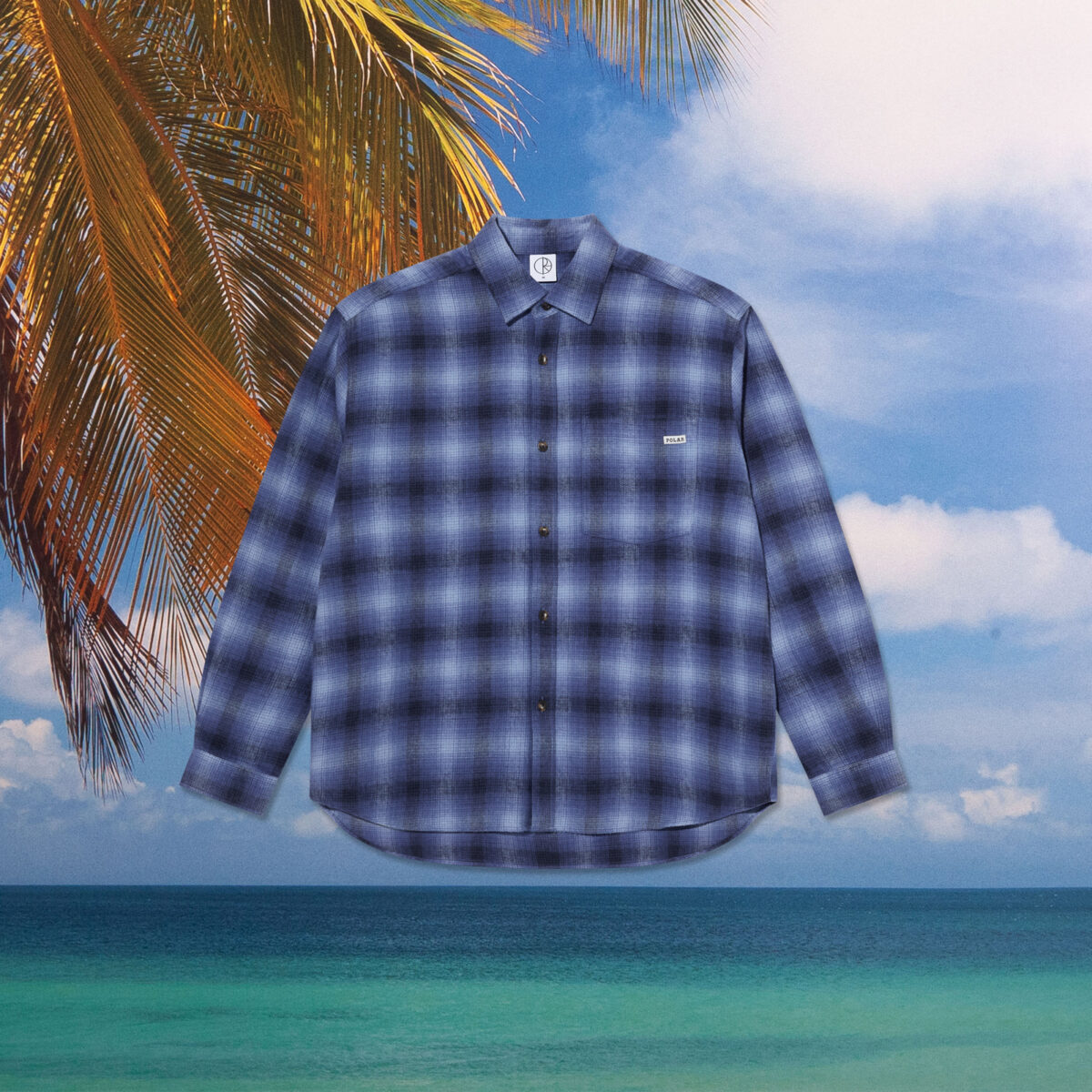 Polar Skate Co. - Mitchell L/S Shirt - Shadow Check - Blue at