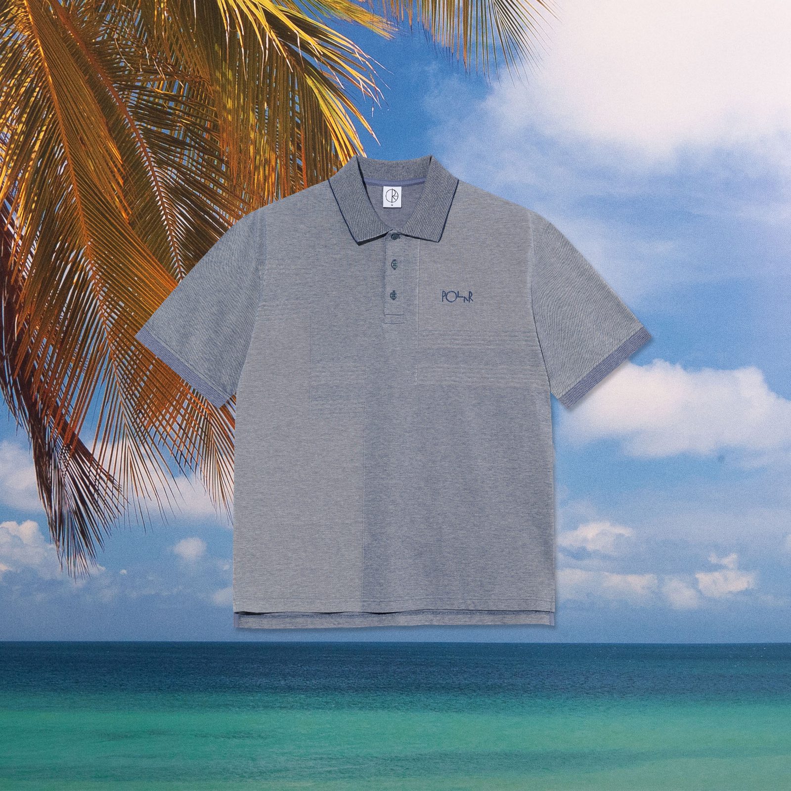 Polar Skate Co. - Surf Polo Shirt - Pique - Heather Blue at