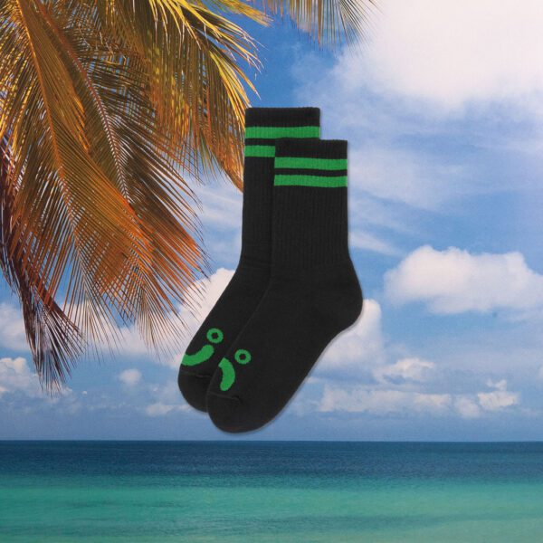 Polar Skate Co. - Happy Sad - Rib Socks - Black / Green