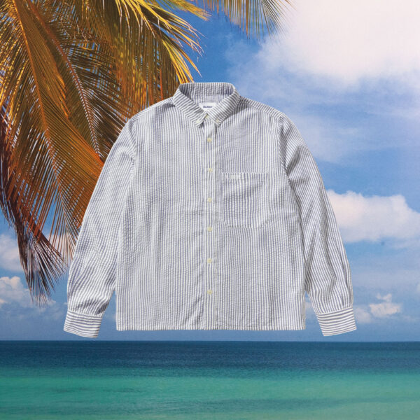 Butter Goods - Seersucker Striped Shirt - Navy