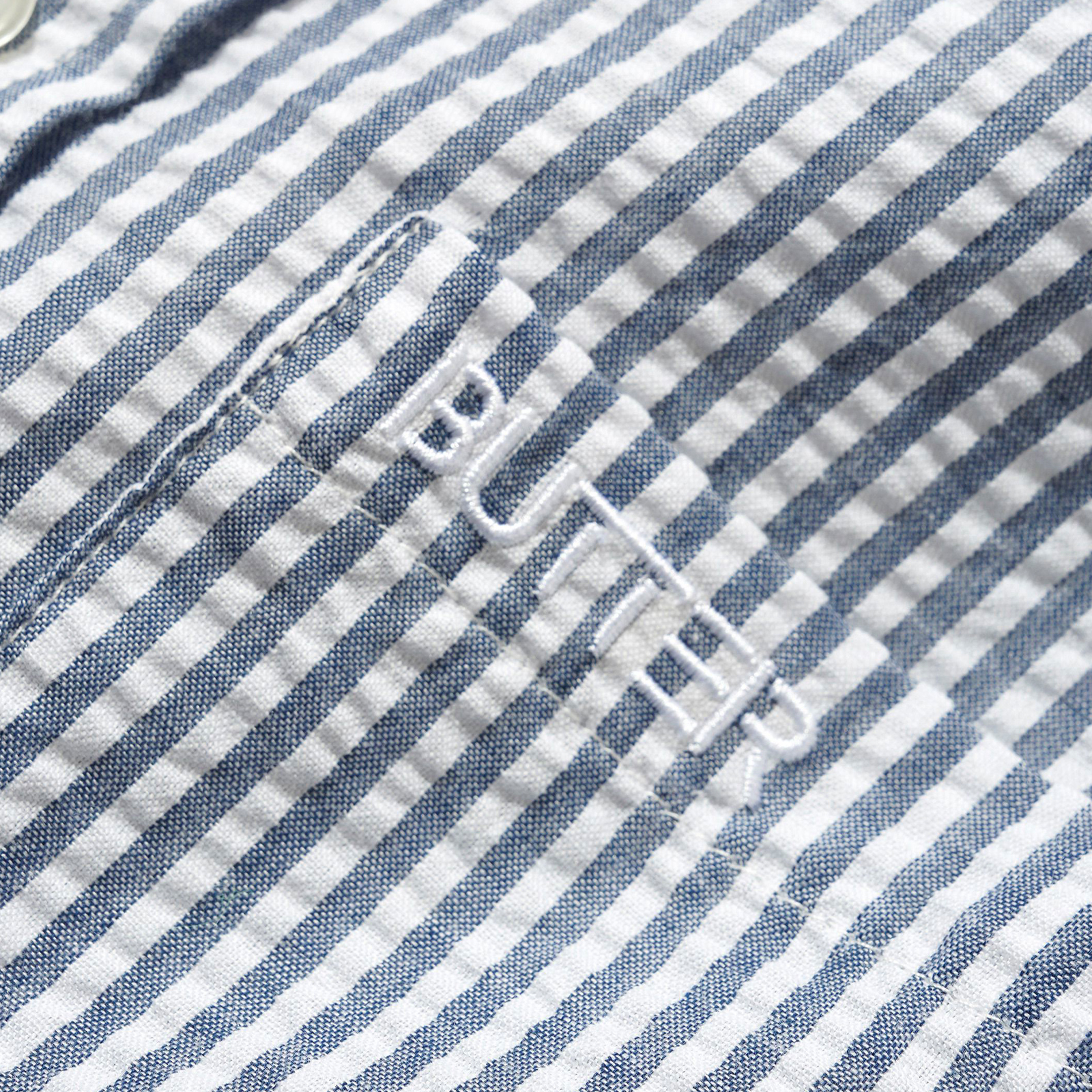Butter Goods - Seersucker Striped Shirt - Navy