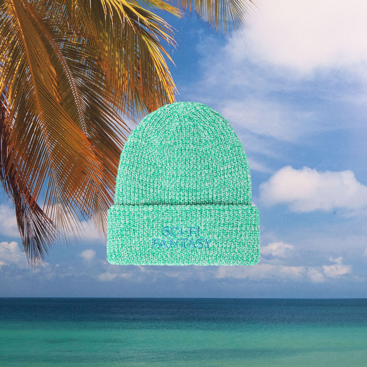Sci-Fi Fantasy - Mid Yarn Logo Beanie - Green / Cream
