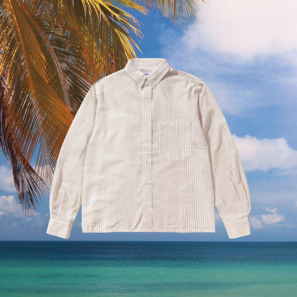 Butter Goods - Seersucker Striped Shirt - Brown