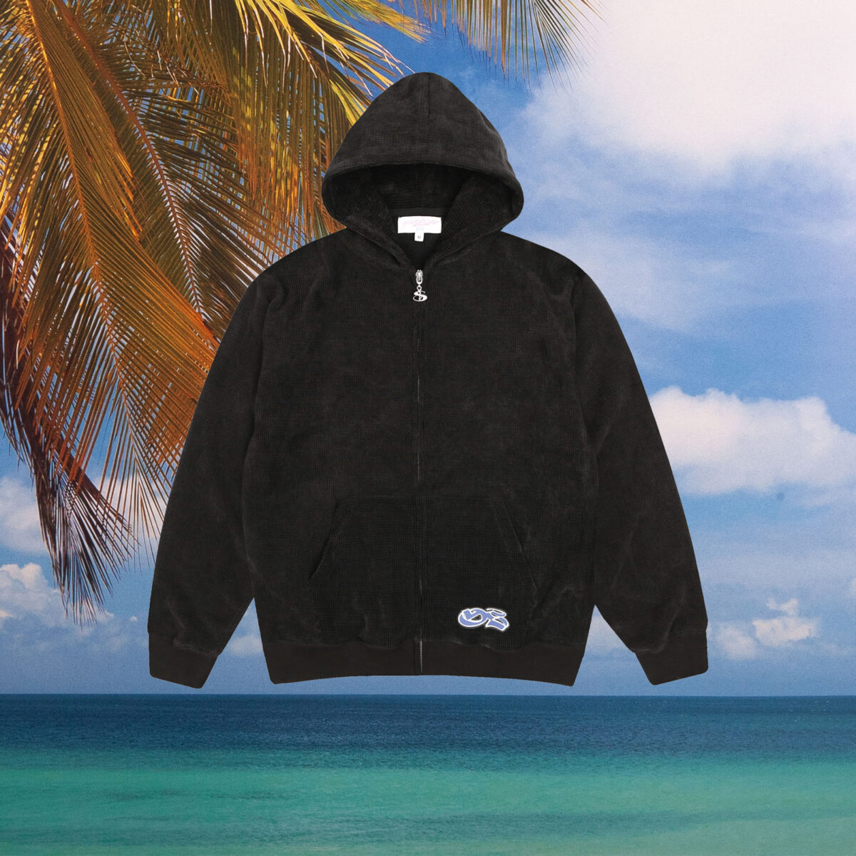 Yardsale - Sprayed Waffle Zip Hoodie - Black kaufen im