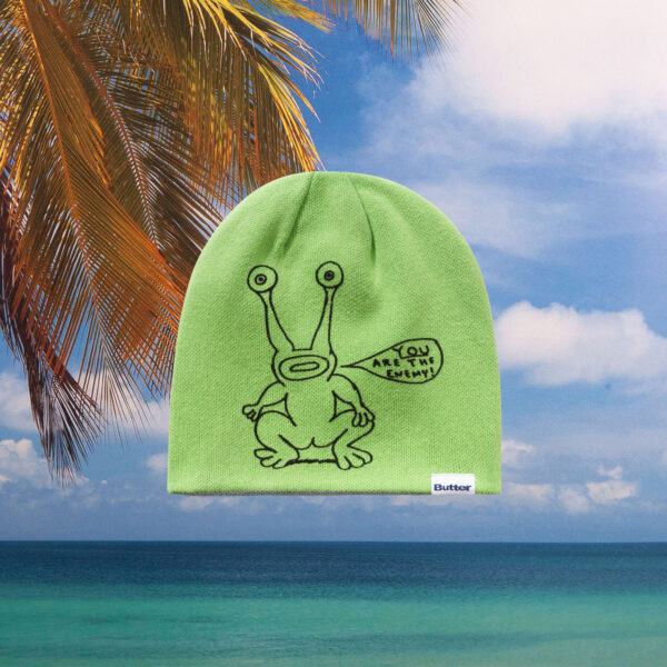 Butter Goods - Frog Skully Beanie - Lime / Grey