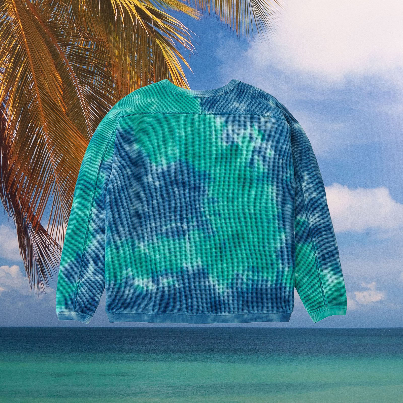 Gramicci - Waffle Crew - Turquoise Tie-Dye