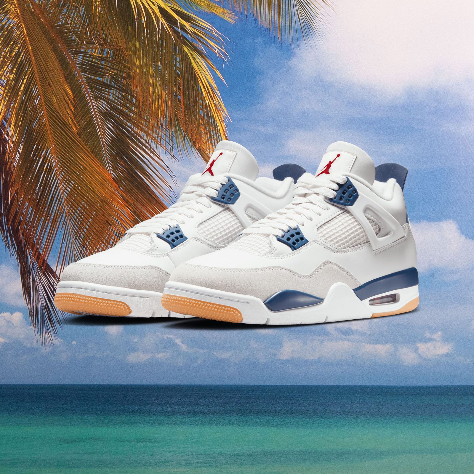 Nike SB Air Jordan IV Summit White White-Navy-Neutral Grey