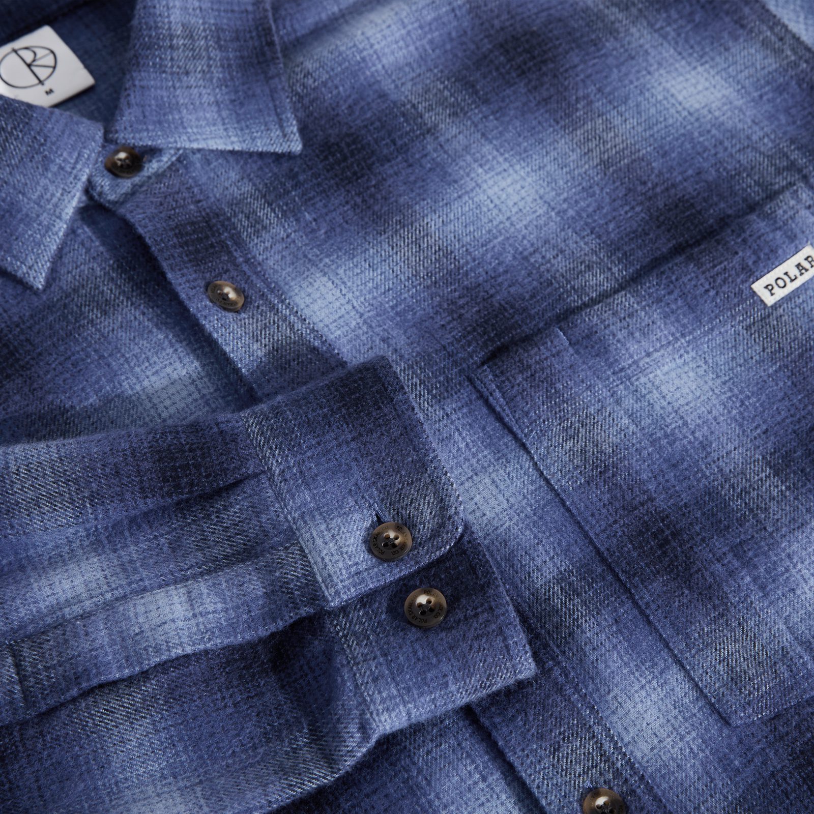 Polar Skate Co. - Mitchell L/S Shirt - Shadow Check - Blue at
