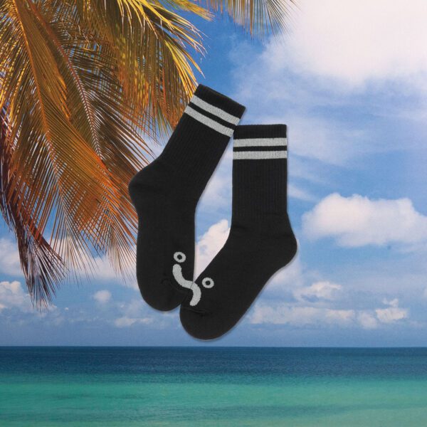 Polar Skate Co. - Happy Sad - Rib Socks - Black / Heather Grey