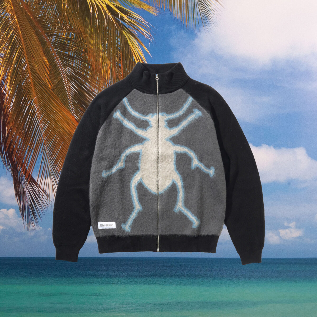 Butter Goods - Beetle Zip-Thru Knit Sweater - Black