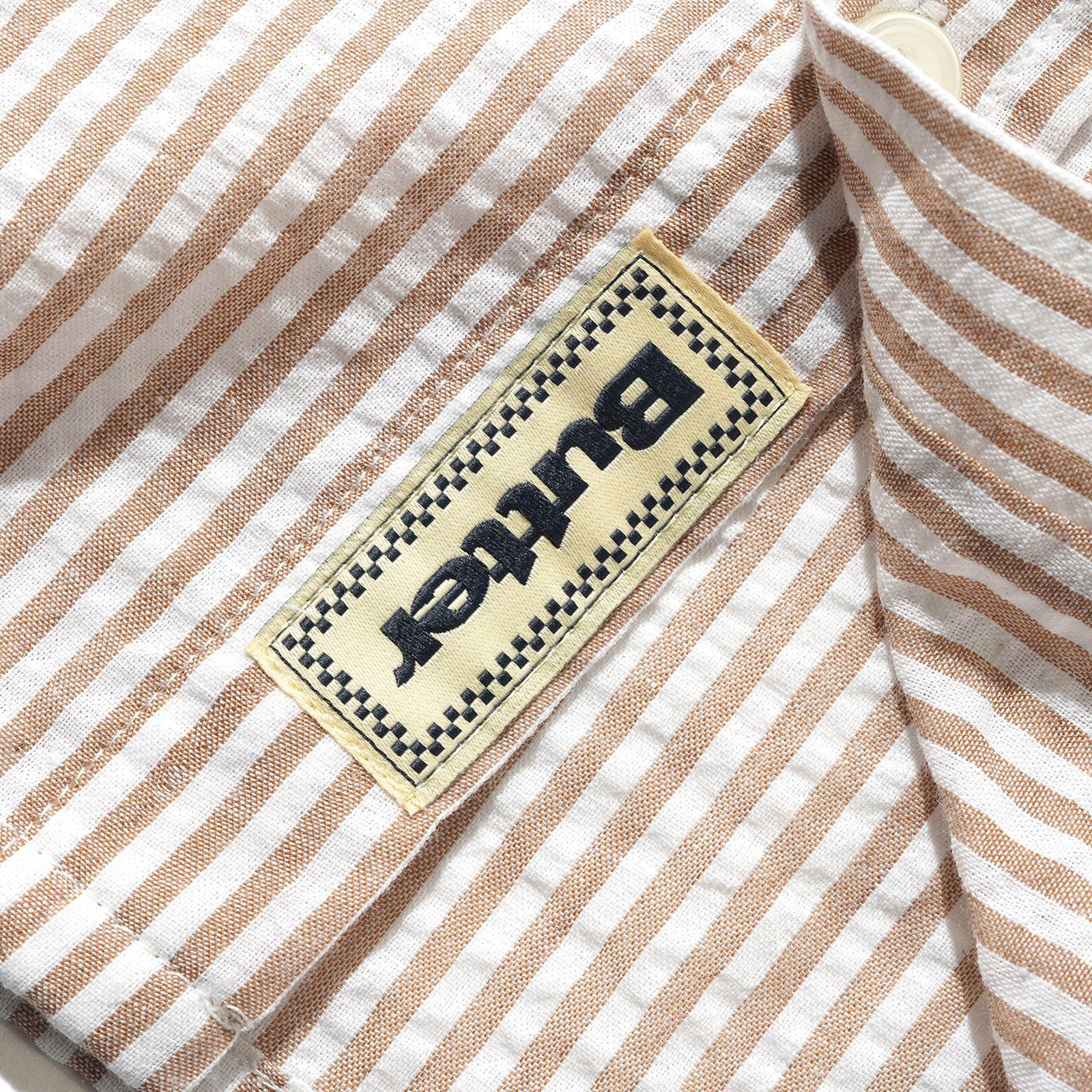 Butter Goods - Seersucker Striped Shirt - Brown