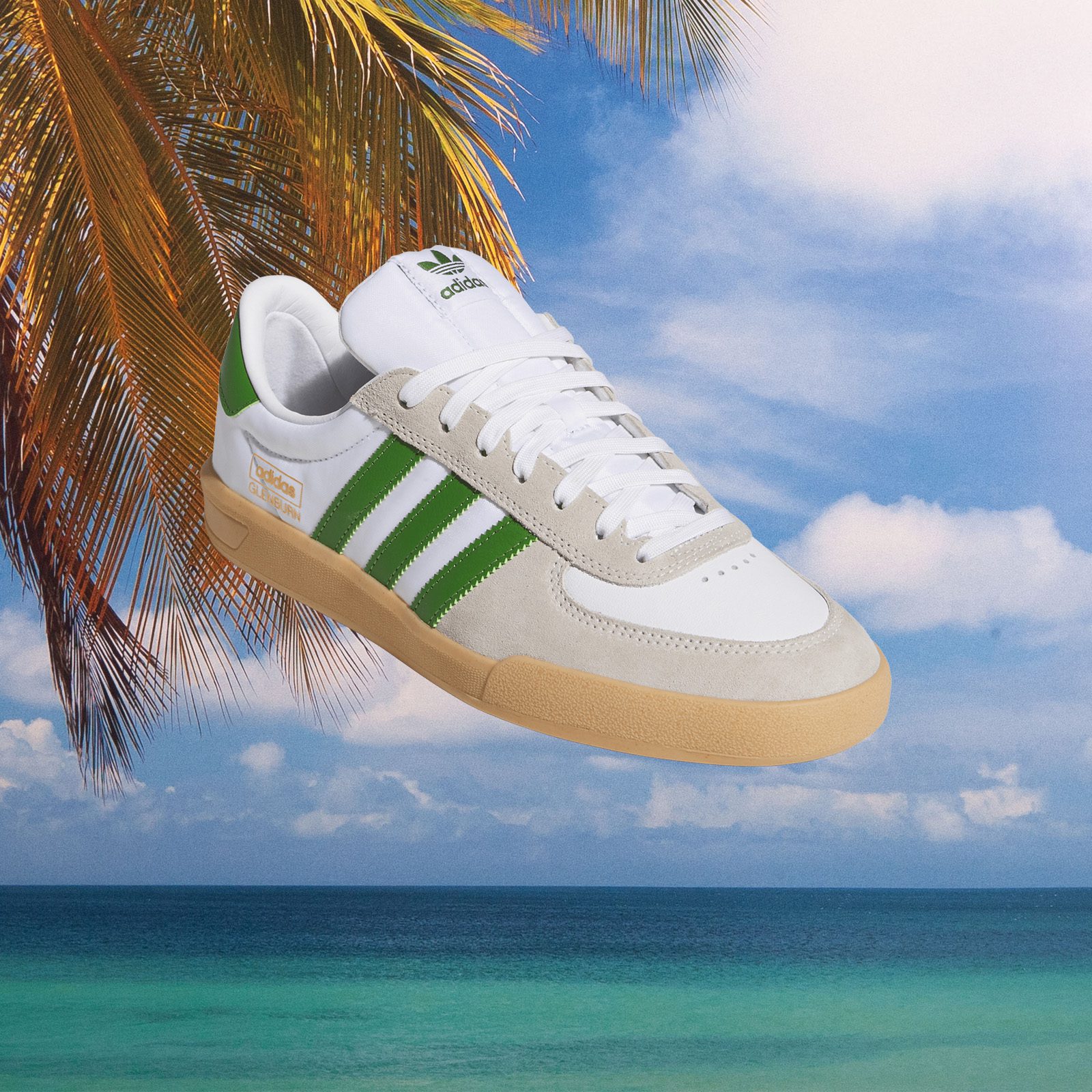 adidas - Glenburn - Cloud White / Crew Green / Gum