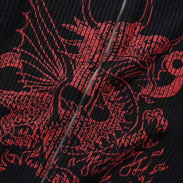 Butter Goods - Daniel Johnston "Dragon" Knit Zip-Thru Sweater - Black